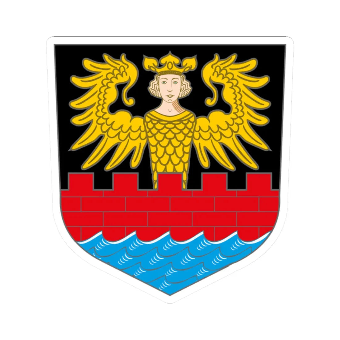 Wappen Emden (Germany) (Coat of Arms) STICKER Vinyl Kiss-Cut Decal 2 Inch White - The Sticker Space