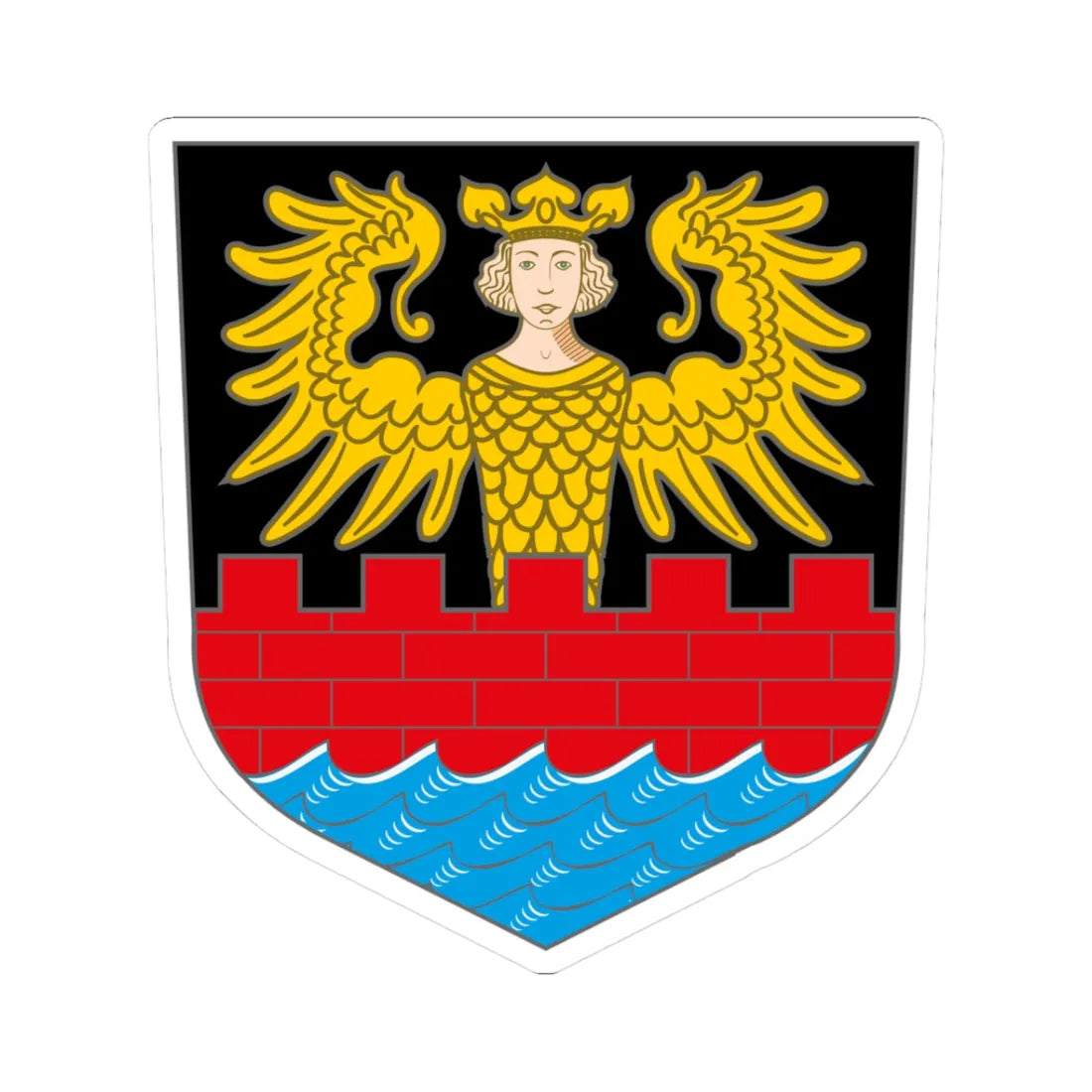 Wappen Emden (Germany) (Coat of Arms) STICKER Vinyl Kiss-Cut Decal 3 Inch White - The Sticker Space
