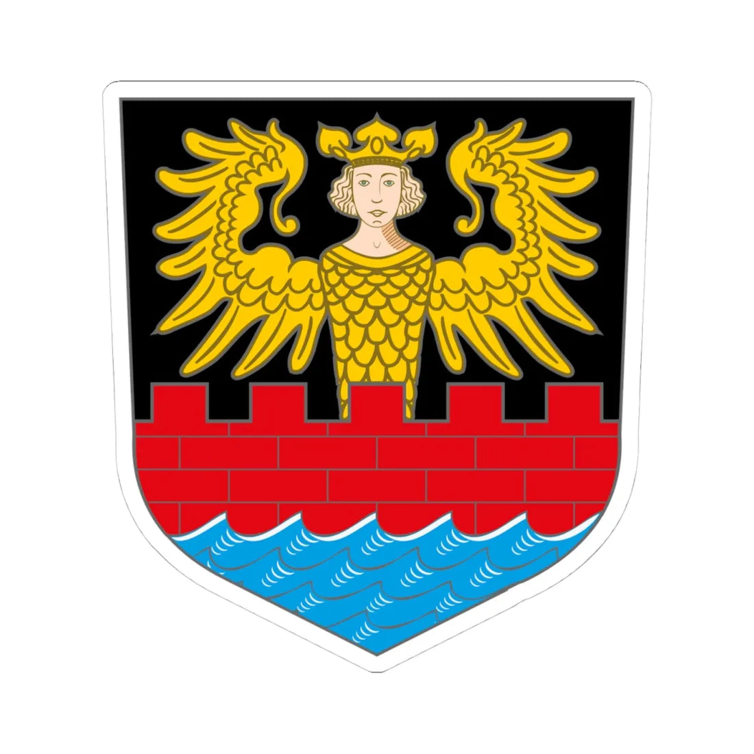 Wappen Emden (Germany) (Coat of Arms) STICKER Vinyl Kiss-Cut Decal 4 Inch White - The Sticker Space