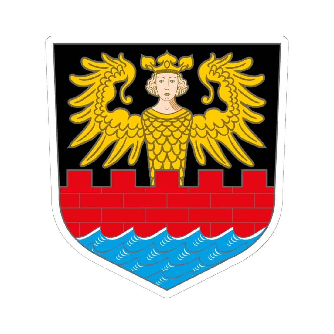 Wappen Emden (Germany) (Coat of Arms) STICKER Vinyl Kiss-Cut Decal 6 Inch White - The Sticker Space