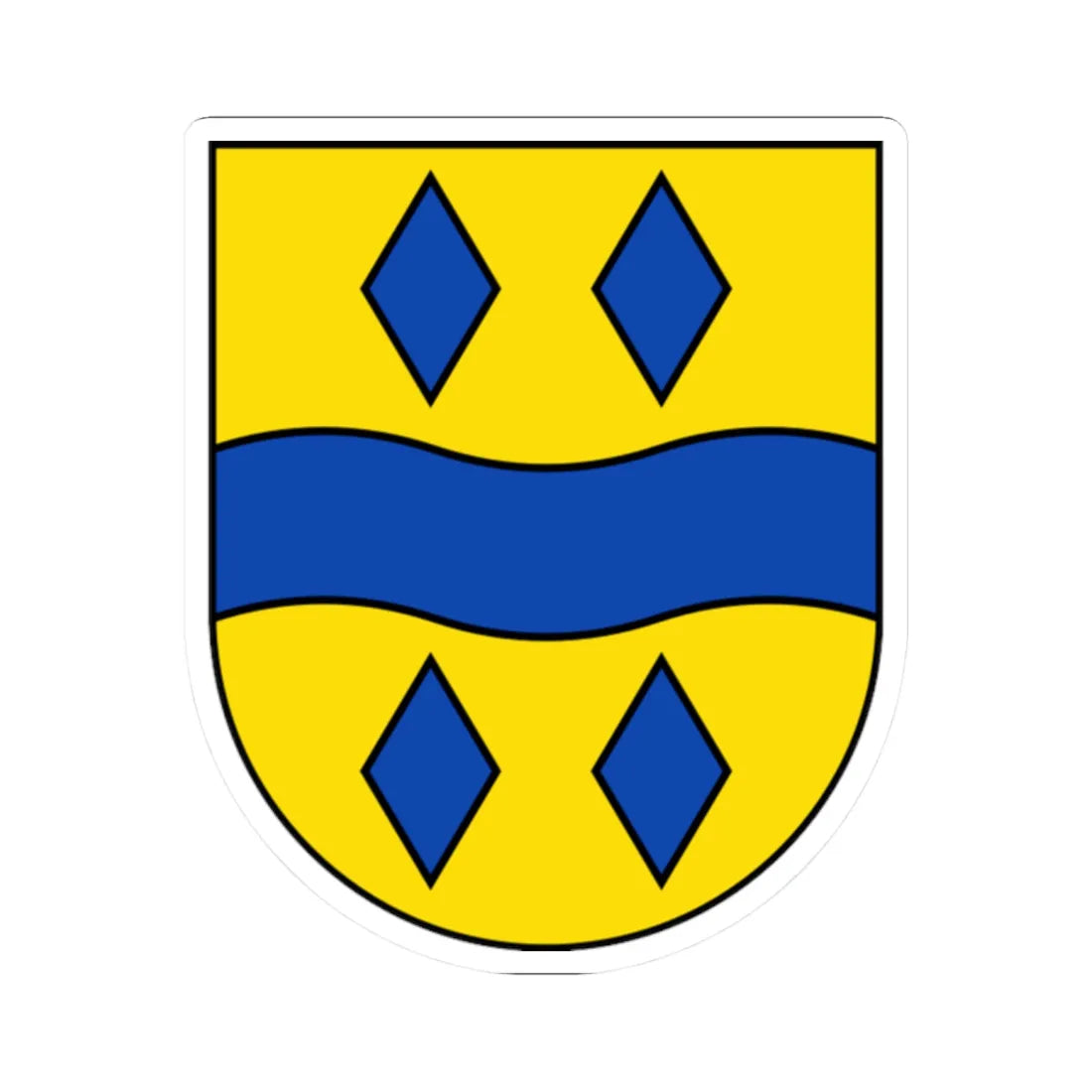 Wappen Enzkreis (Germany) (Coat of Arms) STICKER Vinyl Kiss-Cut Decal 2 Inch White - The Sticker Space