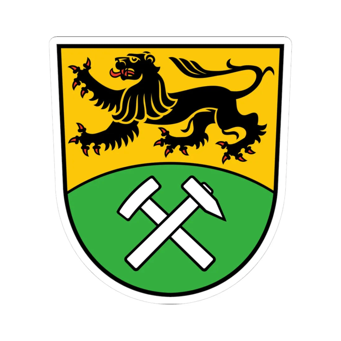 Wappen Erzgebirgskreis (Germany) (Coat of Arms) STICKER Vinyl Kiss-Cut Decal 3 Inch White - The Sticker Space