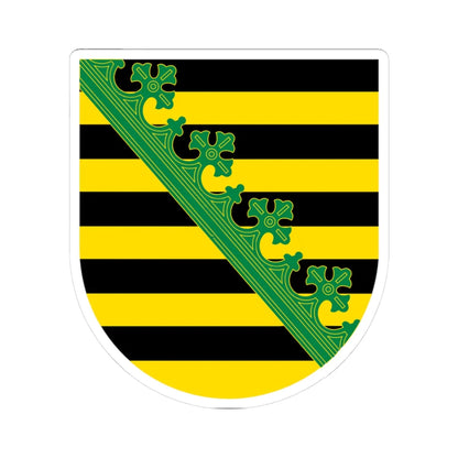 Wappen Freistaat Sachsen von Wettinern  Askanier ohne Kontur (Germany) (Coat of Arms) STICKER Vinyl Kiss-Cut Decal 3 Inch White - The Sticker Space