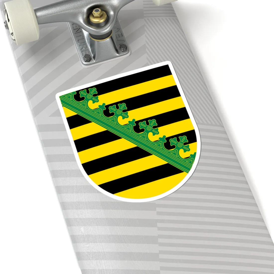 Wappen Freistaat Sachsen von Wettinern  Askanier ohne Kontur (Germany) (Coat of Arms) STICKER Vinyl Kiss-Cut Decal - The Sticker Space
