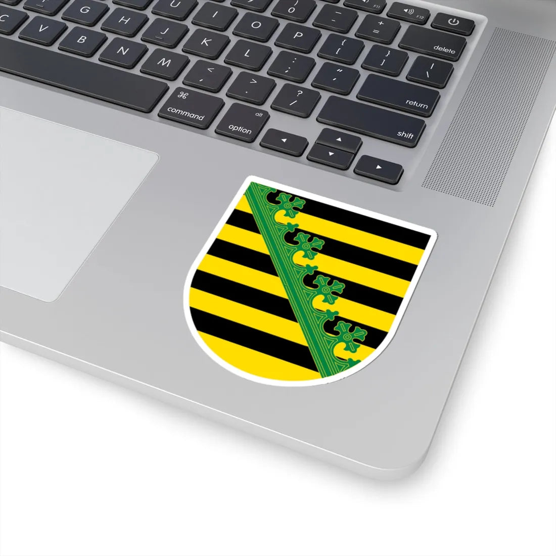Wappen Freistaat Sachsen von Wettinern  Askanier ohne Kontur (Germany) (Coat of Arms) STICKER Vinyl Kiss-Cut Decal - The Sticker Space