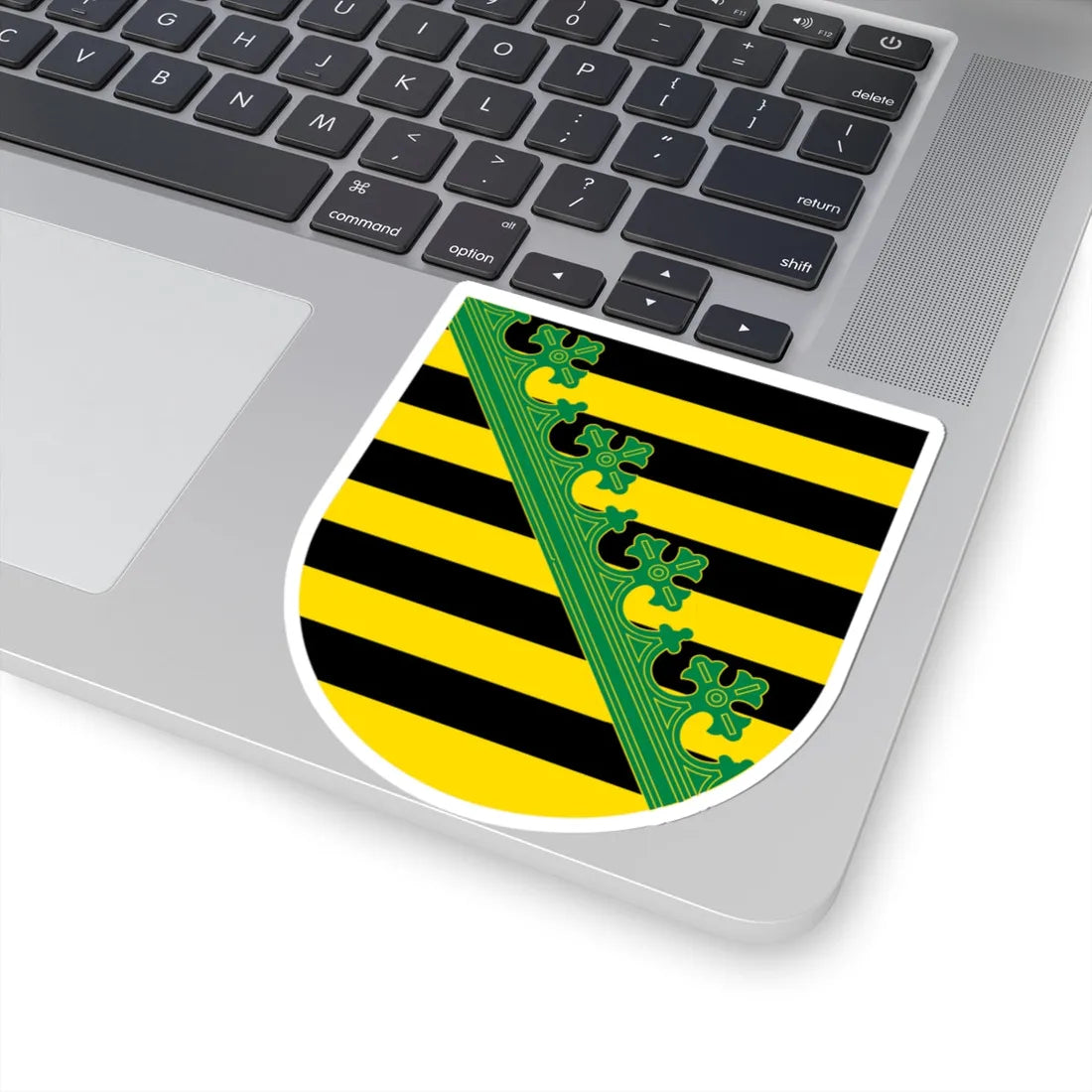 Wappen Freistaat Sachsen von Wettinern  Askanier ohne Kontur (Germany) (Coat of Arms) STICKER Vinyl Kiss-Cut Decal - The Sticker Space