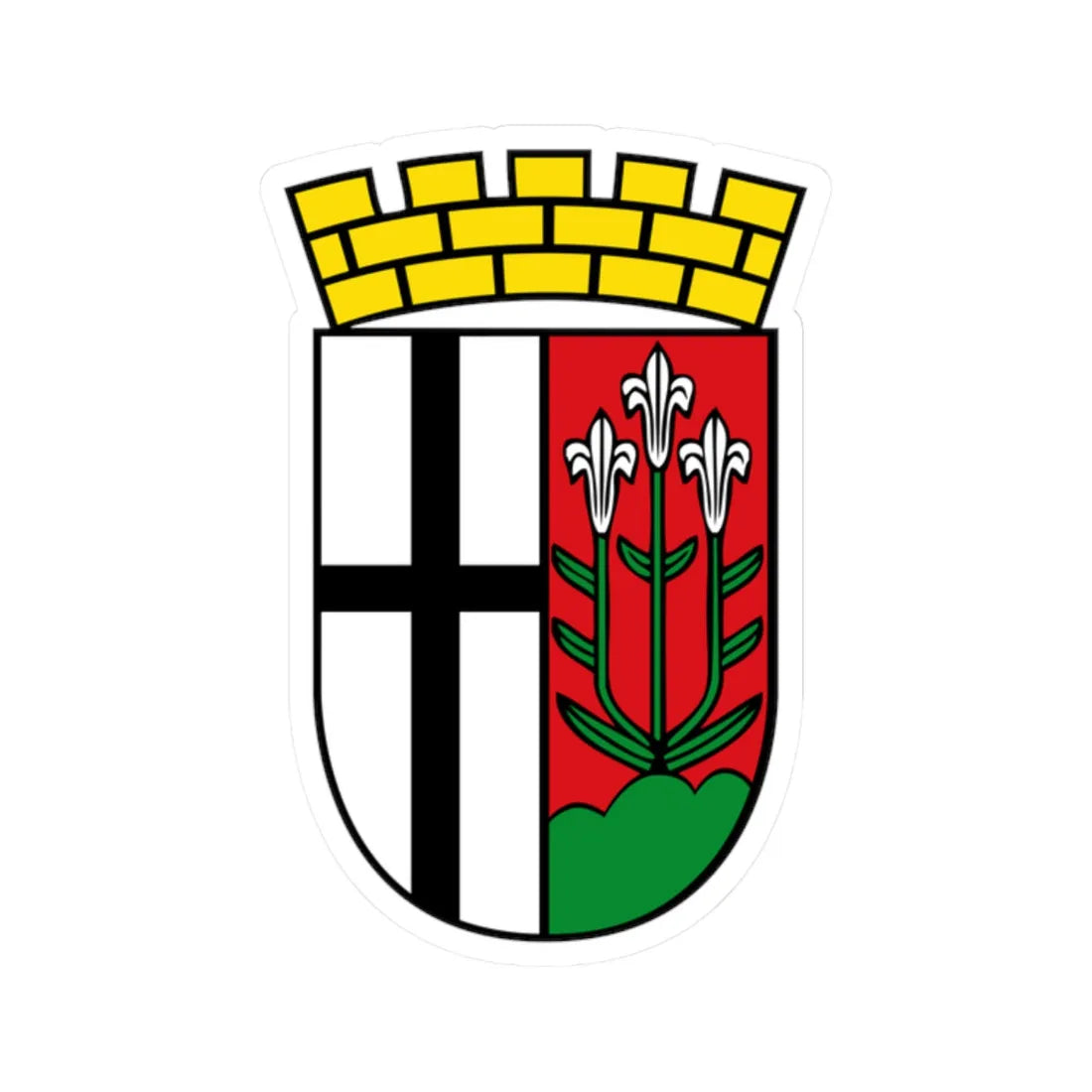Wappen Fulda (Germany) (Coat of Arms) STICKER Vinyl Kiss-Cut Decal 2 Inch White - The Sticker Space