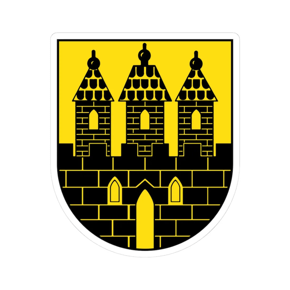 Wappen Geithain (Germany) (Coat of Arms) STICKER Vinyl Kiss-Cut Decal 3 Inch White - The Sticker Space