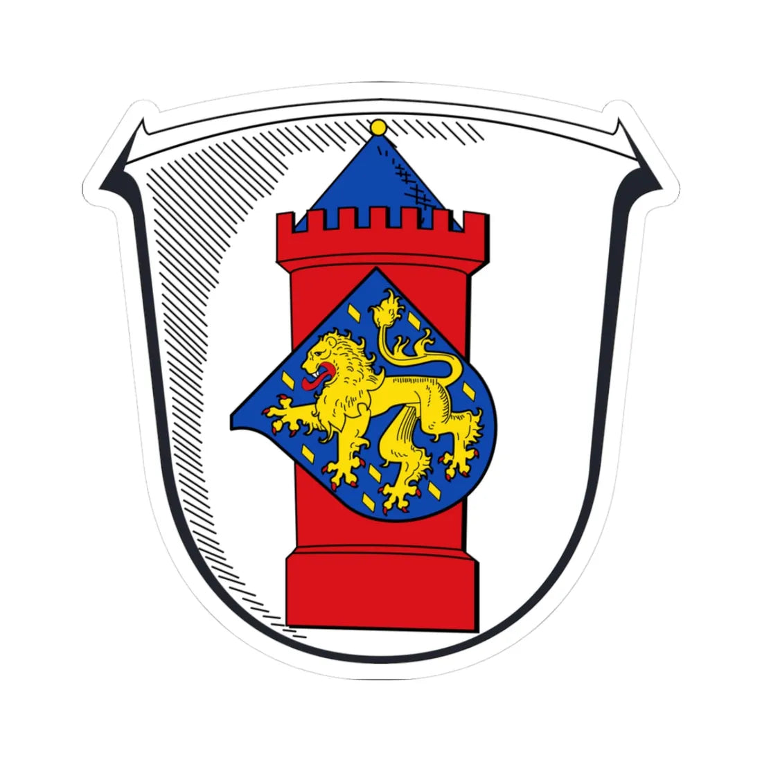 Wappen Gemeinde Hünfelden (Germany) (Coat of Arms) STICKER Vinyl Kiss-Cut Decal 3 Inch White - The Sticker Space