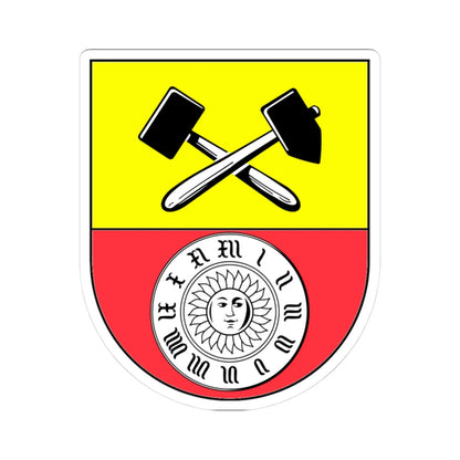 Wappen Glashütte Sachsen (Germany) (Coat of Arms) STICKER Vinyl Kiss-Cut Decal 3 Inch White - The Sticker Space