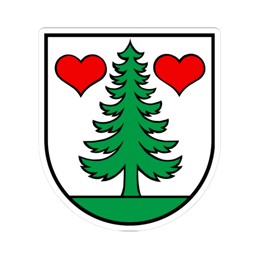 Wappen Gontenschwil (Switzerland) (Coat of Arms) STICKER Vinyl Kiss-Cut Decal 3 Inch White - The Sticker Space