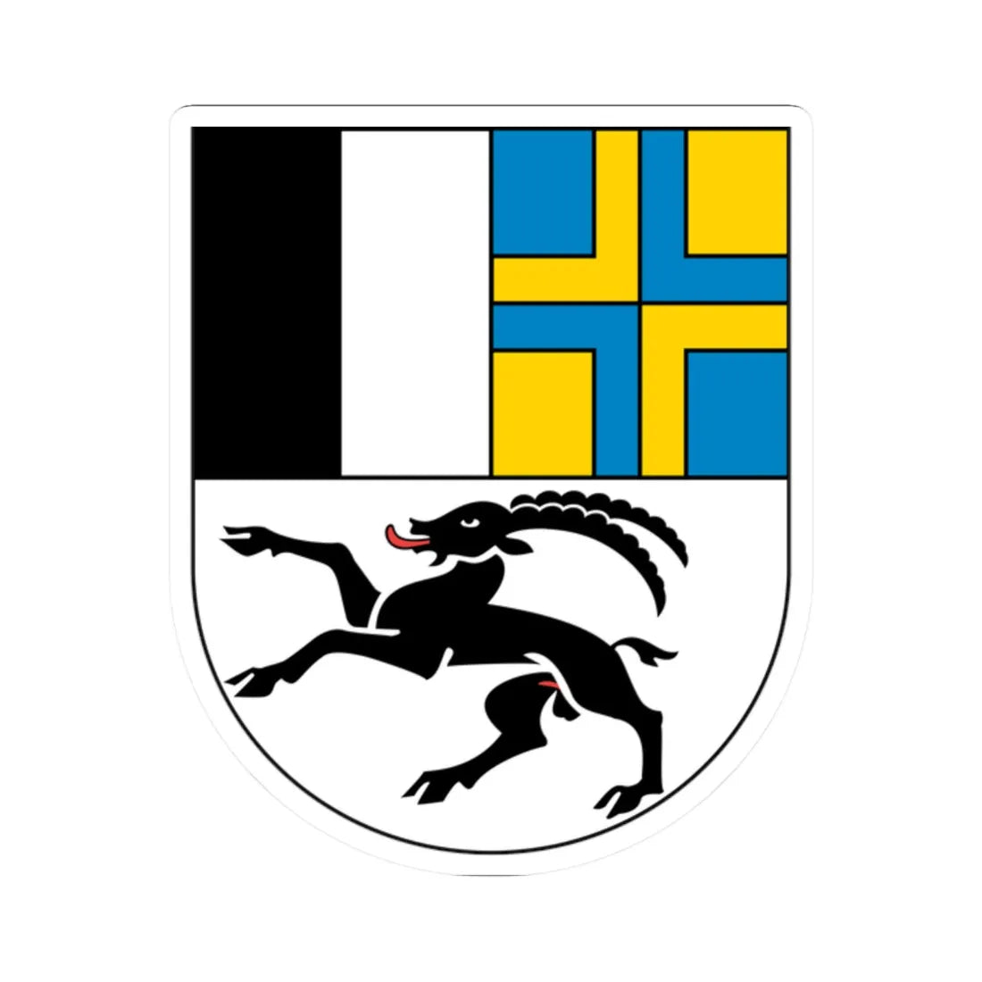 Wappen Graubünden matt (Switzerland) (Coat of Arms) STICKER Vinyl Kiss-Cut Decal 2 Inch White - The Sticker Space