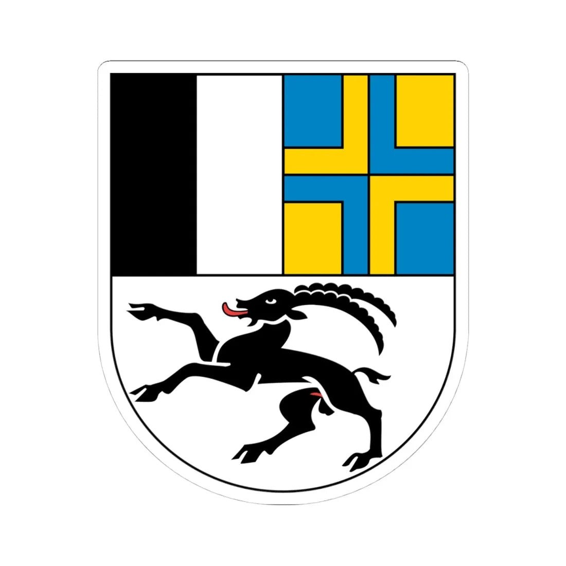 Wappen Graubünden matt (Switzerland) (Coat of Arms) STICKER Vinyl Kiss-Cut Decal 4 Inch White - The Sticker Space