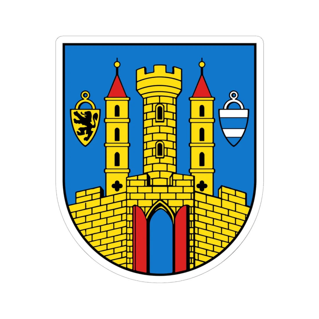 Wappen Grimma (Germany) (Coat of Arms) STICKER Vinyl Kiss-Cut Decal 6 Inch White - The Sticker Space