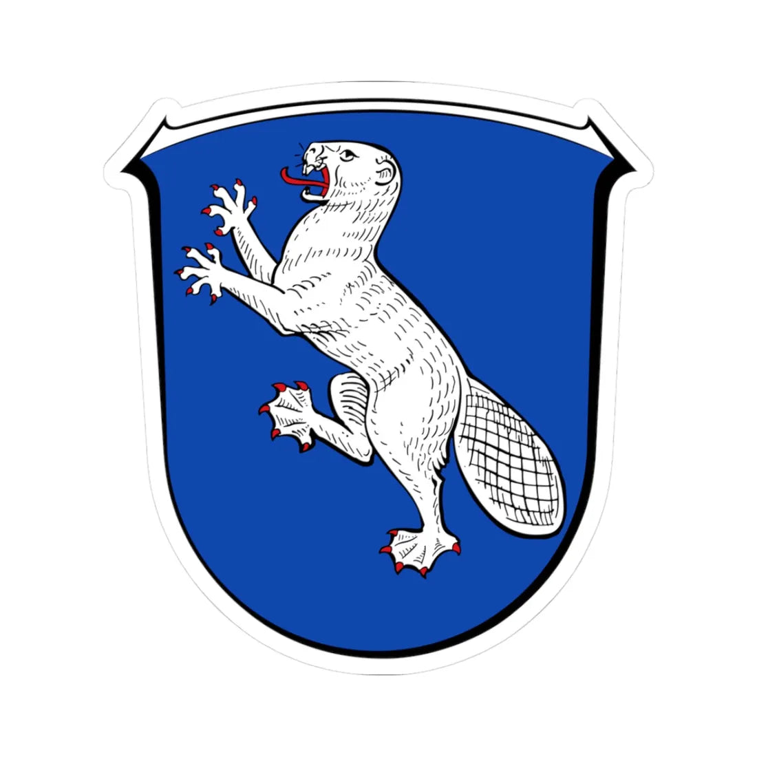 Wappen Groß-Bieberau (Germany) (Coat of Arms) STICKER Vinyl Kiss-Cut Decal 3 Inch White - The Sticker Space