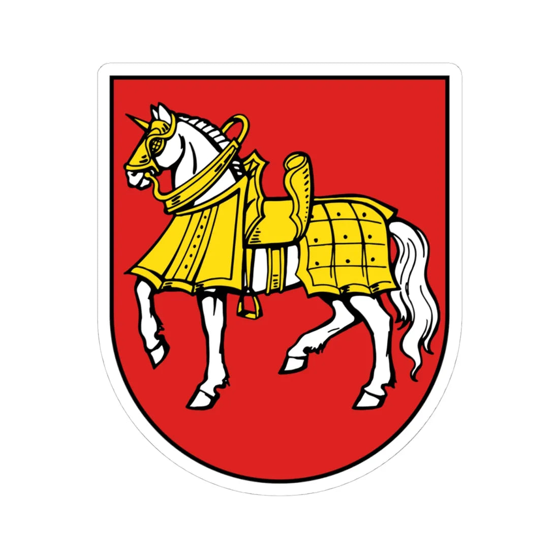 Wappen Groitzsch (Germany) (Coat of Arms) STICKER Vinyl Kiss-Cut Decal 4 Inch White - The Sticker Space