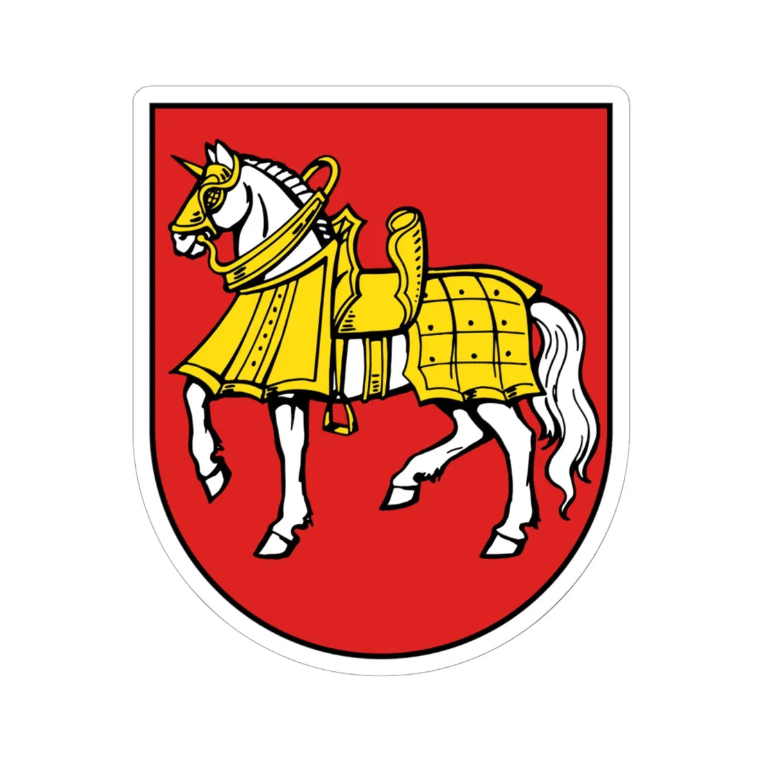 Wappen Groitzsch (Germany) (Coat of Arms) STICKER Vinyl Kiss-Cut Decal 6 Inch White - The Sticker Space