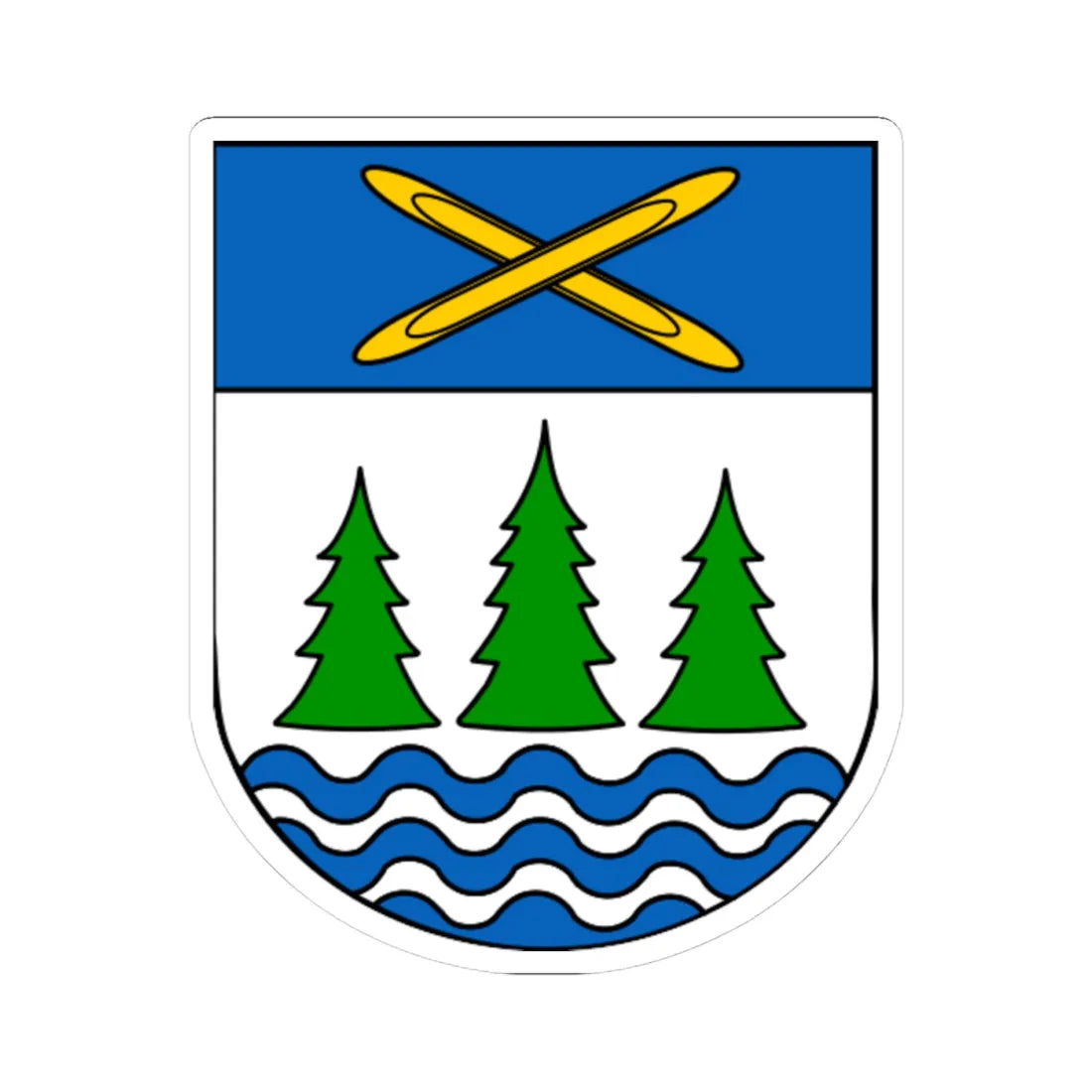 Wappen Gruenbach (Germany) (Coat of Arms) STICKER Vinyl Kiss-Cut Decal 4 Inch White - The Sticker Space