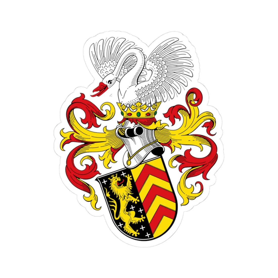 Wappen Hanau (Germany) (Coat of Arms) STICKER Vinyl Kiss-Cut Decal 3 Inch White - The Sticker Space