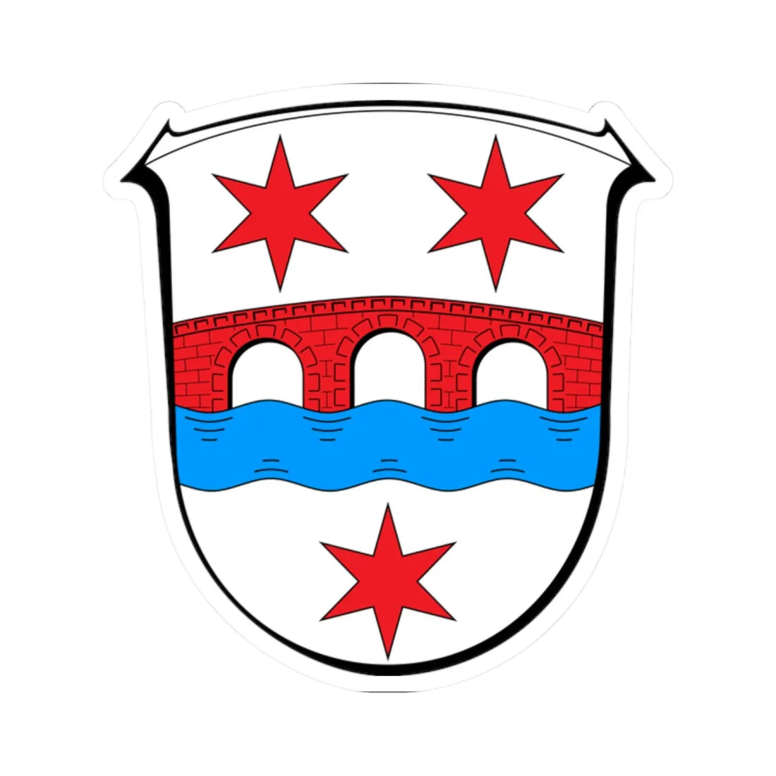 Wappen Hoechst im Odenwald (Germany) (Coat of Arms) STICKER Vinyl Kiss-Cut Decal 2 Inch White - The Sticker Space