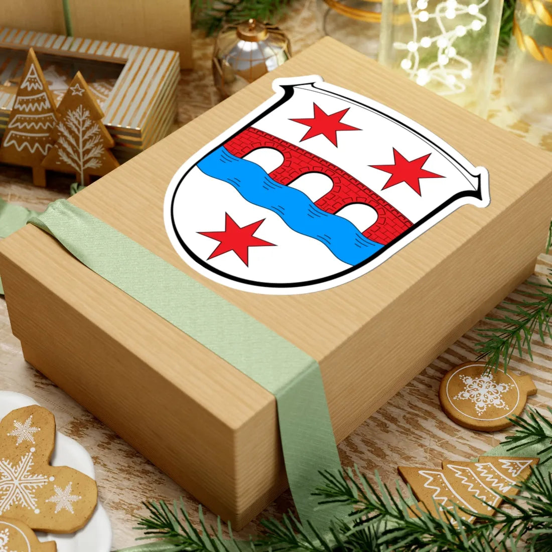 Wappen Hoechst im Odenwald (Germany) (Coat of Arms) STICKER Vinyl Kiss-Cut Decal - The Sticker Space