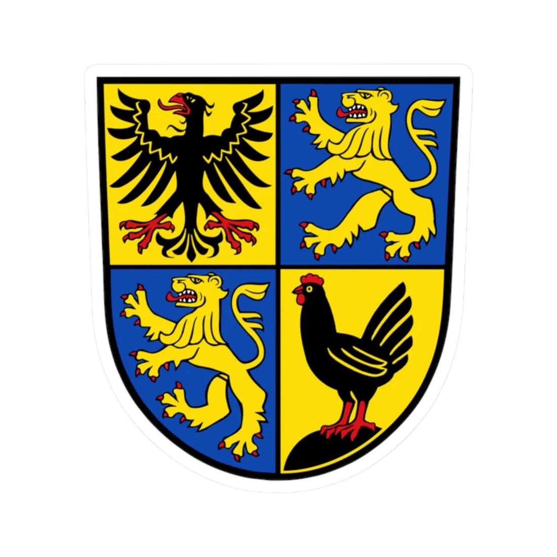 Wappen Ilm-Kreis (Germany) (Coat of Arms) STICKER Vinyl Kiss-Cut Decal 2 Inch White - The Sticker Space