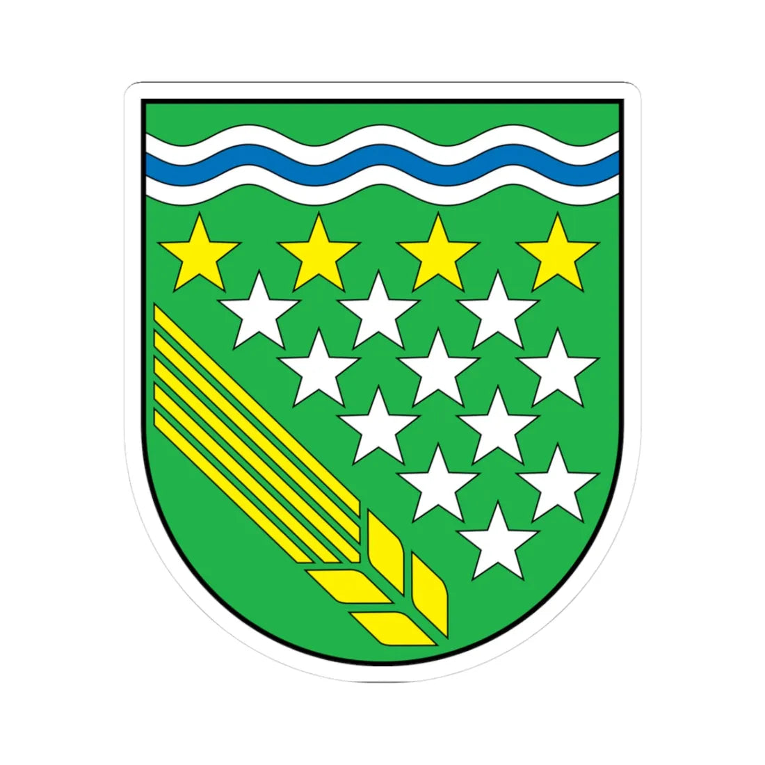 Wappen Jesewitz Sachsen (Germany) (Coat of Arms) STICKER Vinyl Kiss-Cut Decal 3 Inch White - The Sticker Space