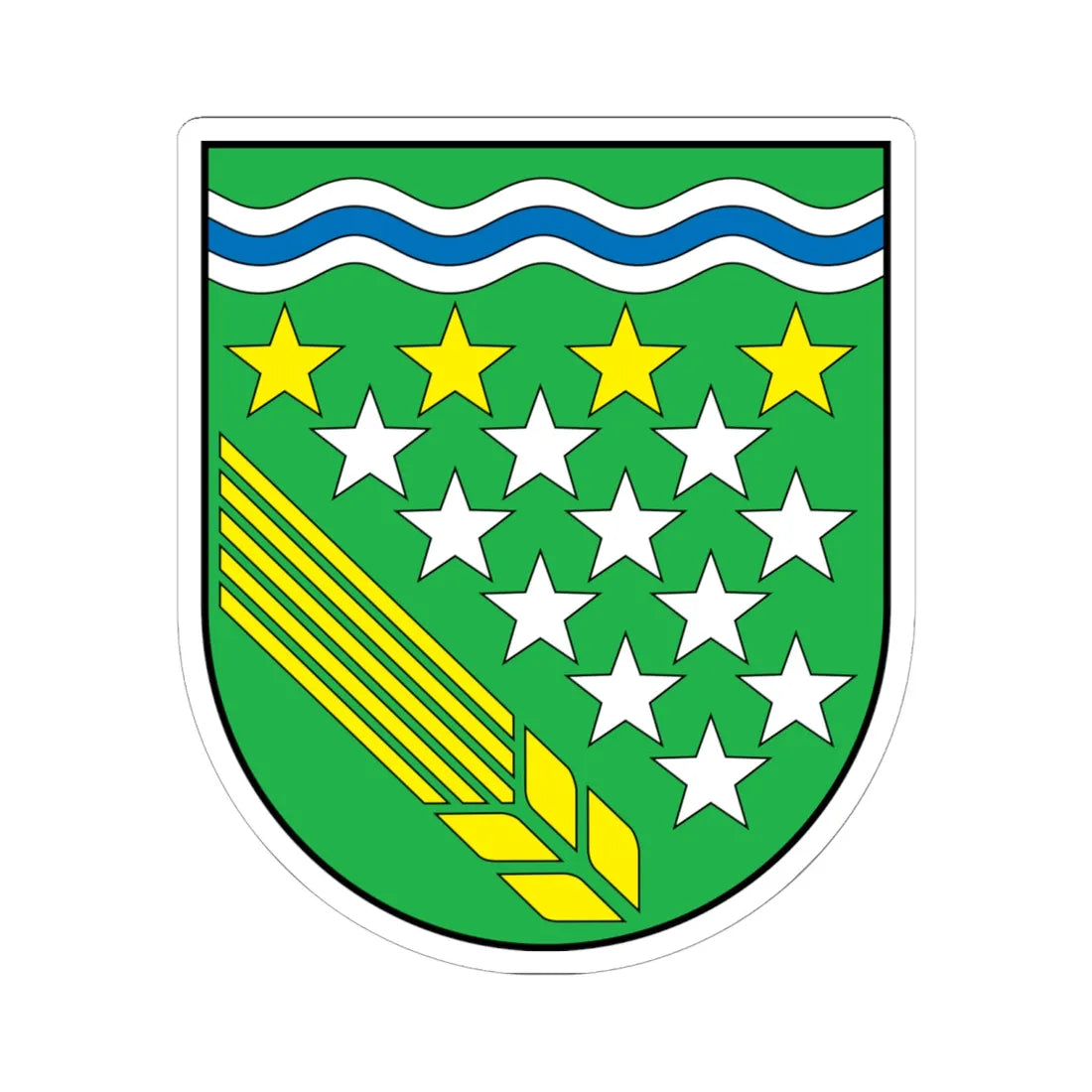 Wappen Jesewitz Sachsen (Germany) (Coat of Arms) STICKER Vinyl Kiss-Cut Decal 6 Inch White - The Sticker Space