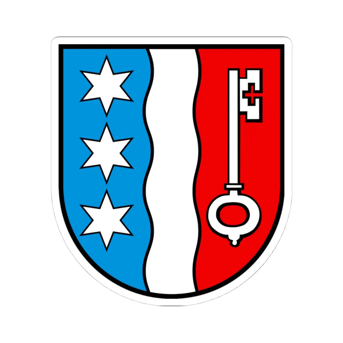 Wappen Jonen AG (Switzerland) (Coat of Arms) STICKER Vinyl Kiss-Cut Decal 4 Inch White - The Sticker Space