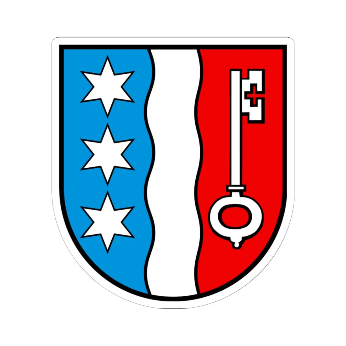 Wappen Jonen AG (Switzerland) (Coat of Arms) STICKER Vinyl Kiss-Cut Decal 6 Inch White - The Sticker Space