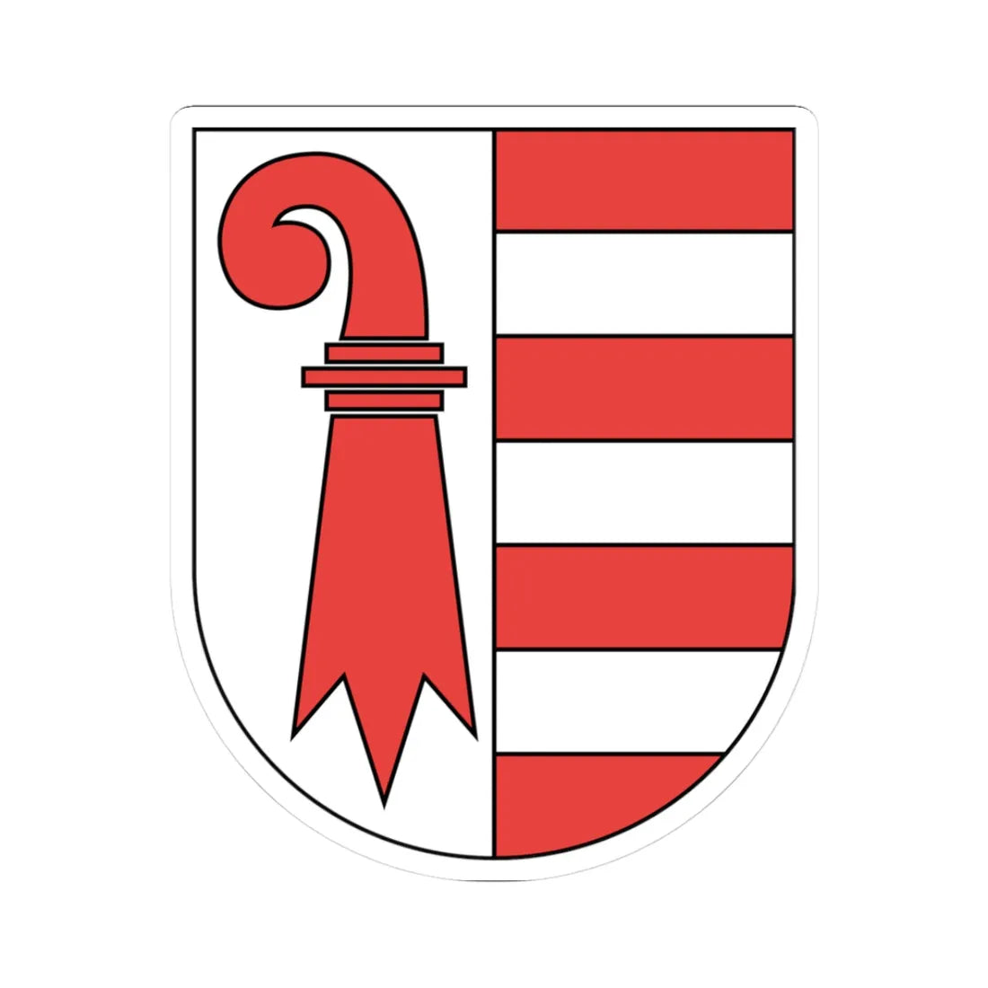 Wappen Jura matt (Switzerland) (Coat of Arms) STICKER Vinyl Kiss-Cut Decal 3 Inch White - The Sticker Space