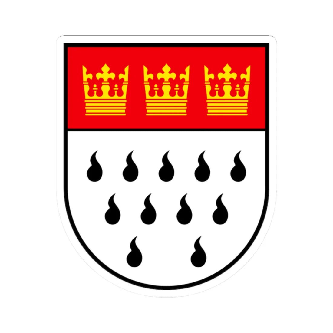 Wappen Koeln (Germany) (Coat of Arms) STICKER Vinyl Kiss-Cut Decal 2 Inch White - The Sticker Space