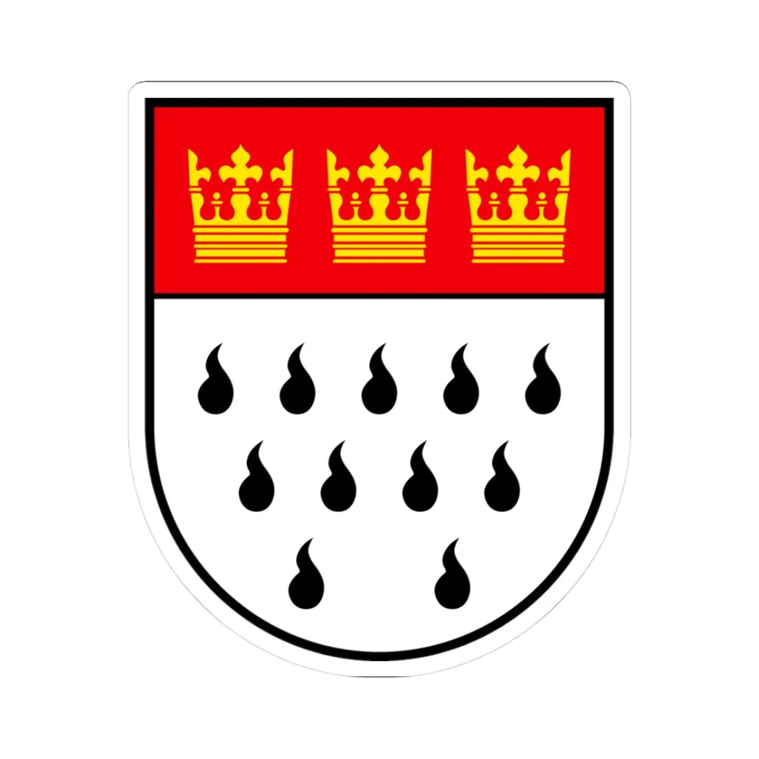 Wappen Koeln (Germany) (Coat of Arms) STICKER Vinyl Kiss-Cut Decal 3 Inch White - The Sticker Space