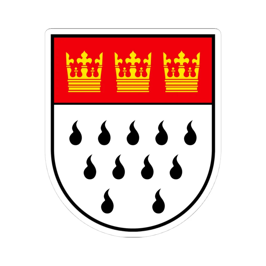 Wappen Koeln (Germany) (Coat of Arms) STICKER Vinyl Kiss-Cut Decal 4 Inch White - The Sticker Space
