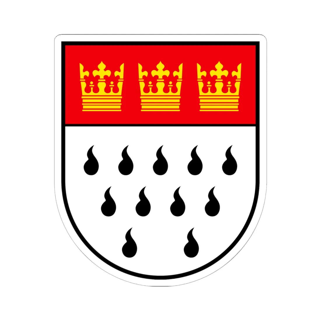Wappen Koeln (Germany) (Coat of Arms) STICKER Vinyl Kiss-Cut Decal 6 Inch White - The Sticker Space