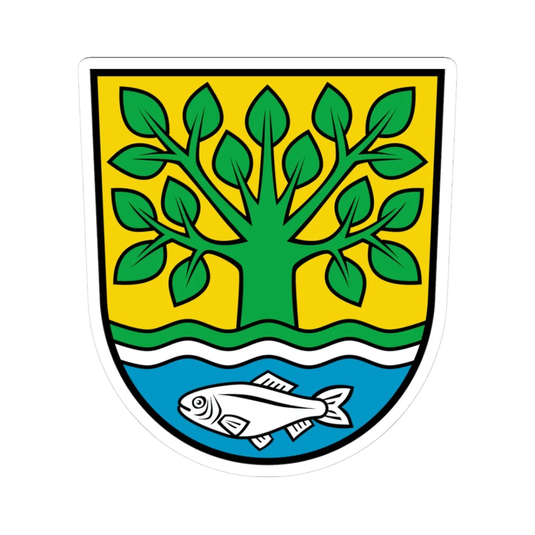 Wappen Kolkwitz (Germany) (Coat of Arms) STICKER Vinyl Kiss-Cut Decal 3 Inch White - The Sticker Space