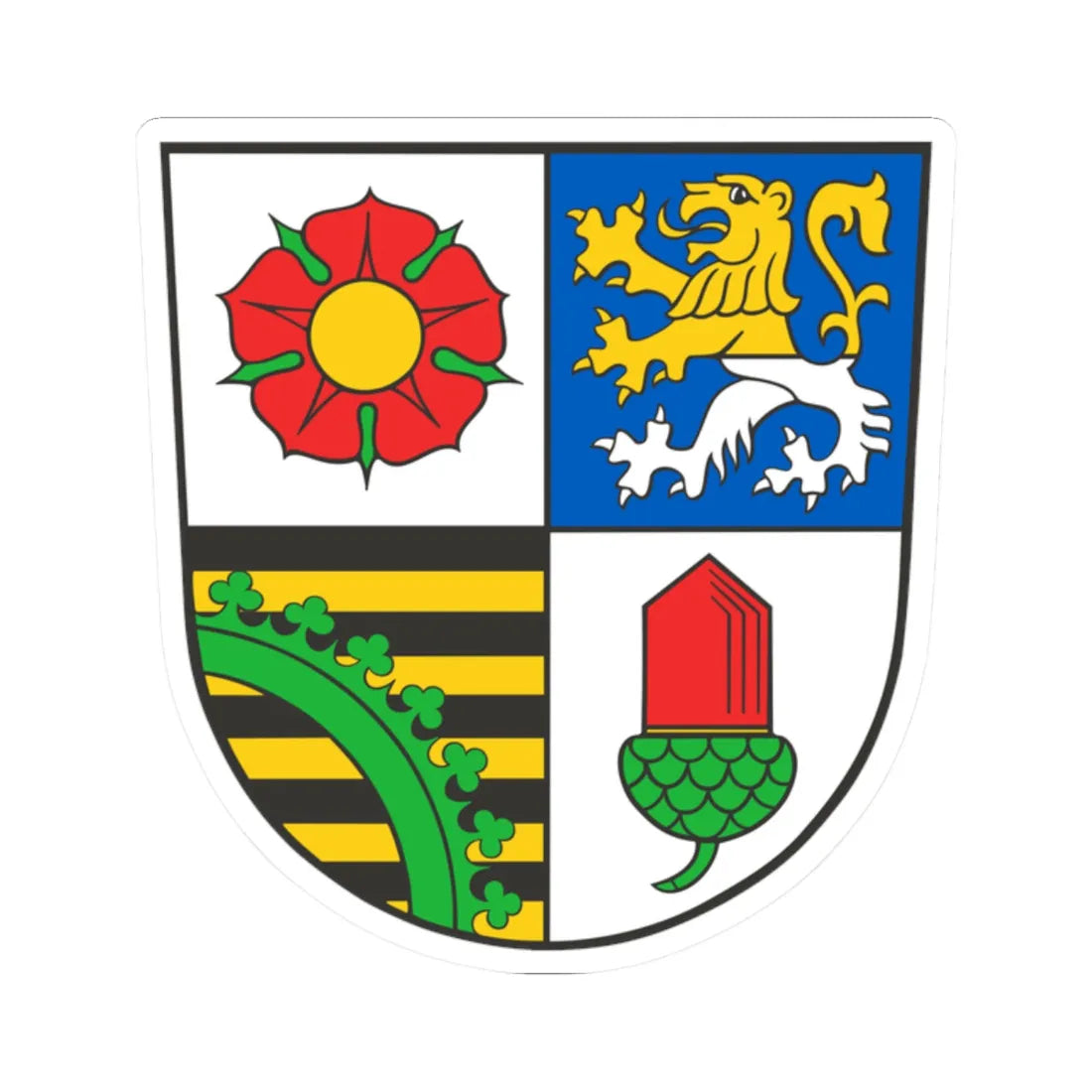 Wappen Landkreis Altenburger Land (Germany) (Coat of Arms) STICKER Vinyl Kiss-Cut Decal 2 Inch White - The Sticker Space