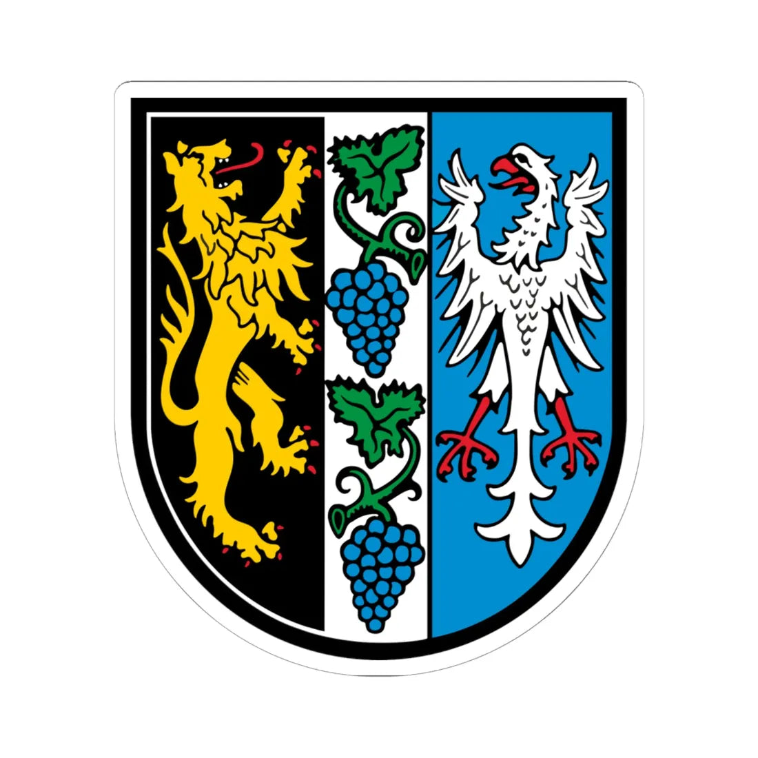 Wappen Landkreis Bad Dürkheim (Germany) (Coat of Arms) STICKER Vinyl Kiss-Cut Decal 6 Inch White - The Sticker Space