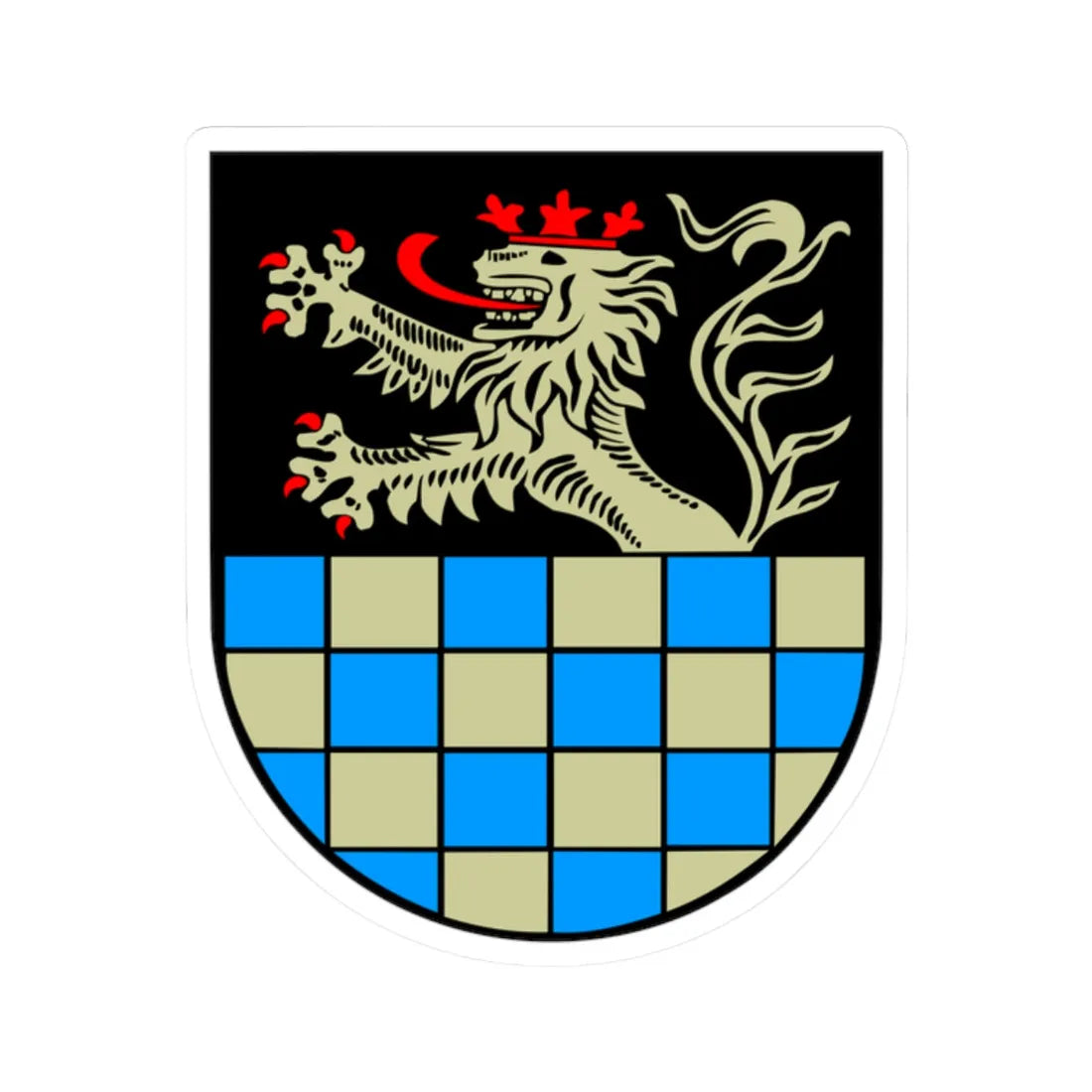 Wappen Landkreis Bad Kreuznach (Germany) (Coat of Arms) STICKER Vinyl Kiss-Cut Decal 2 Inch White - The Sticker Space