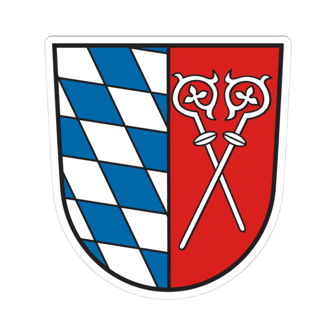 Wappen Landkreis Bad Toelz (Germany) (Coat of Arms) STICKER Vinyl Kiss-Cut Decal 4 Inch White - The Sticker Space