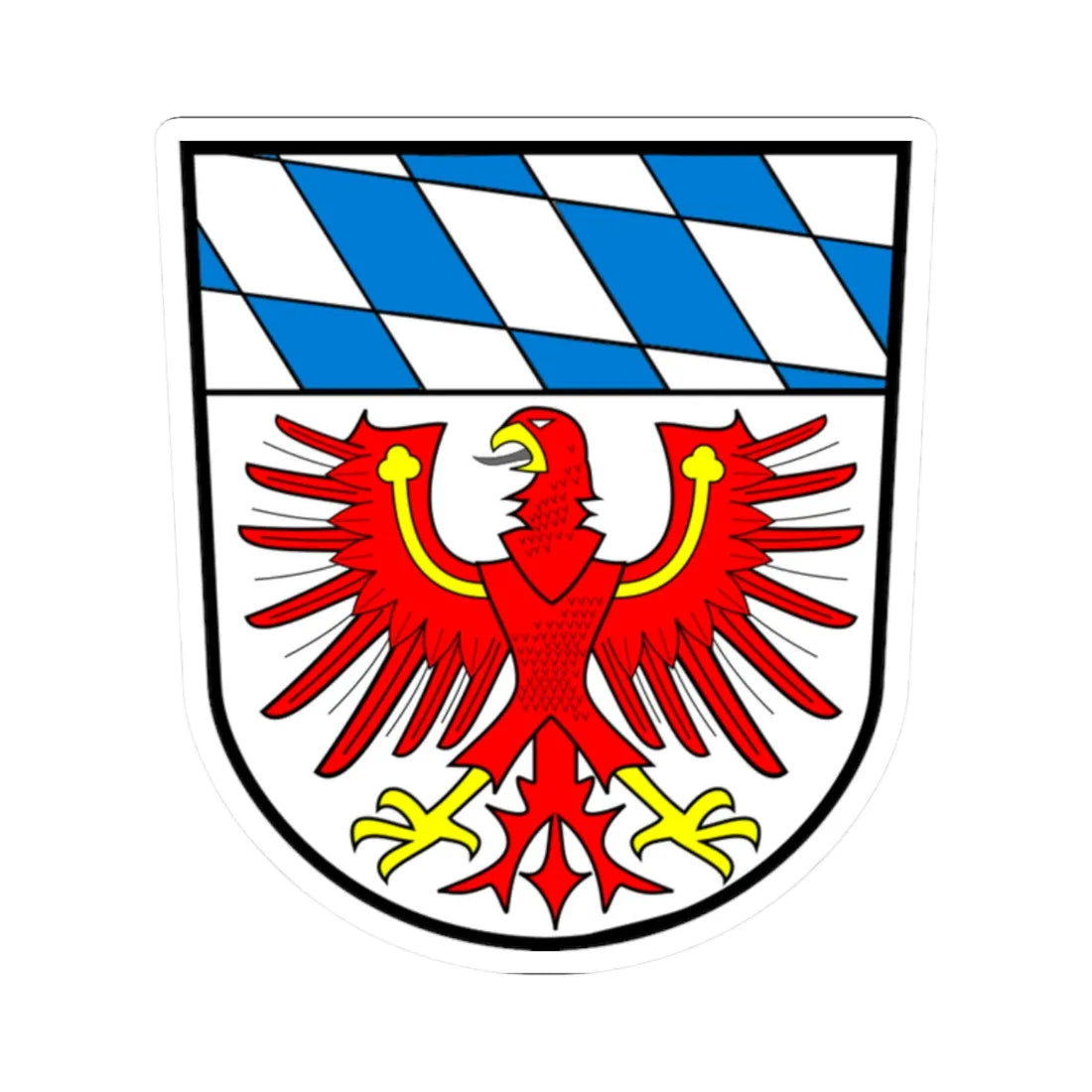 Wappen Landkreis Bayreuth (Germany) (Coat of Arms) STICKER Vinyl Kiss-Cut Decal 2 Inch White - The Sticker Space
