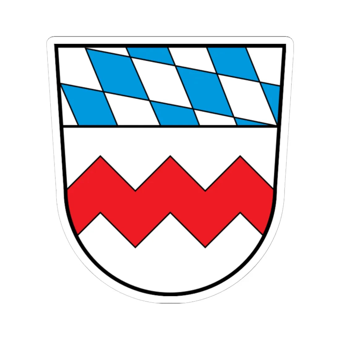Wappen Landkreis Dachau (Germany) (Coat of Arms) STICKER Vinyl Kiss-Cut Decal 6 Inch White - The Sticker Space