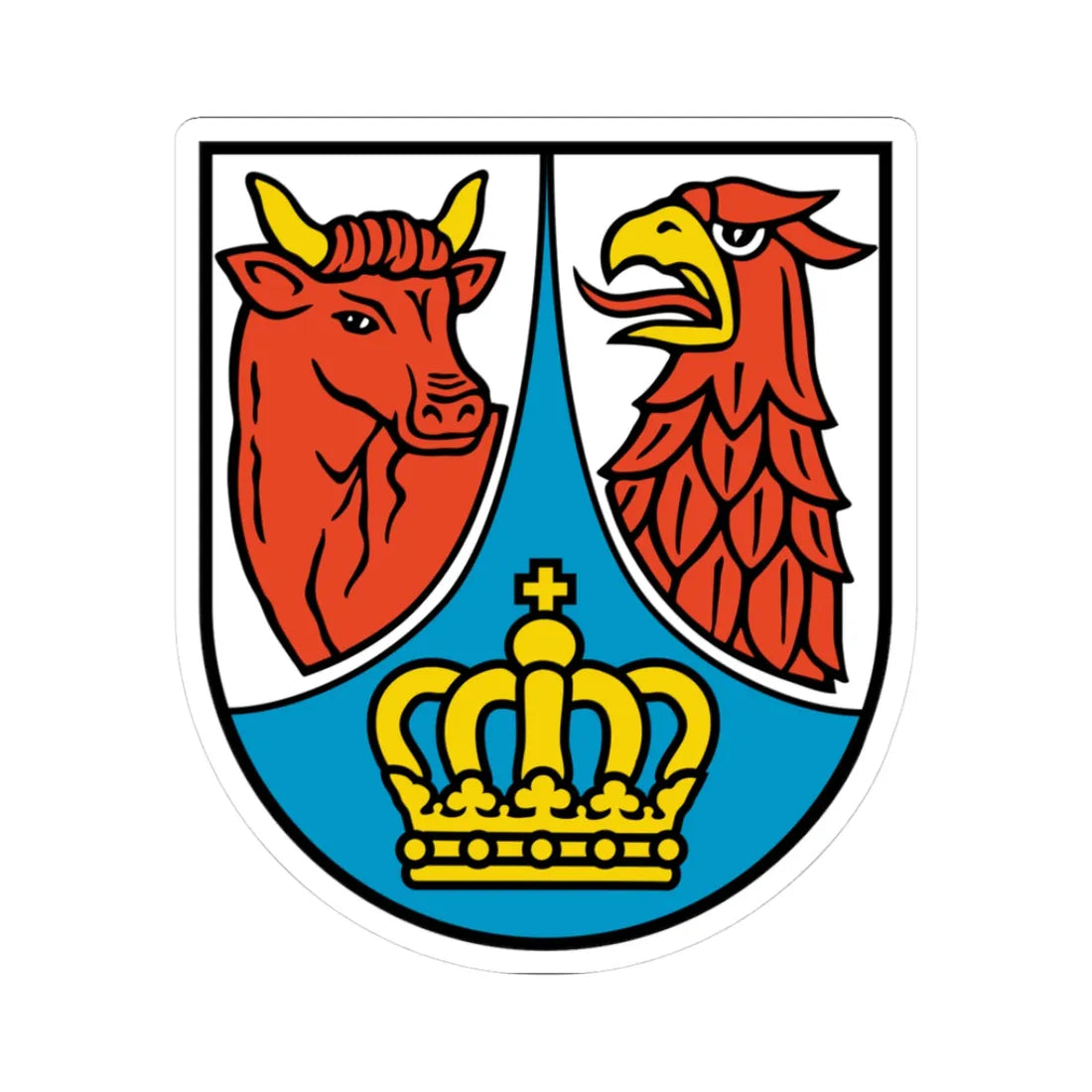 Wappen Landkreis Dahme-Spreewald (Germany) (Coat of Arms) STICKER Vinyl Kiss-Cut Decal 3 Inch White - The Sticker Space