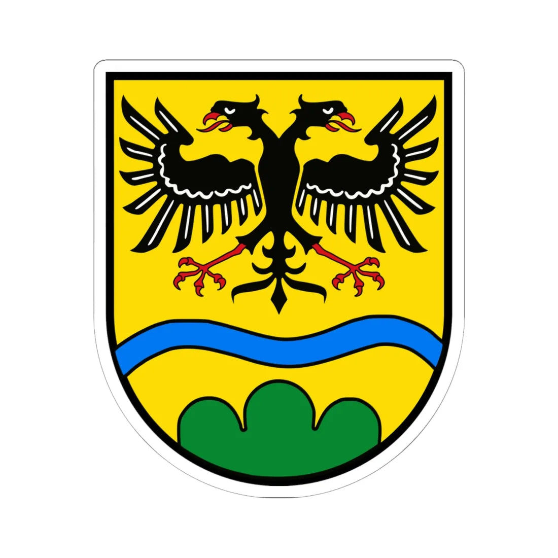 Wappen Landkreis Deggendorf (Germany) (Coat of Arms) STICKER Vinyl Kiss-Cut Decal 6 Inch White - The Sticker Space