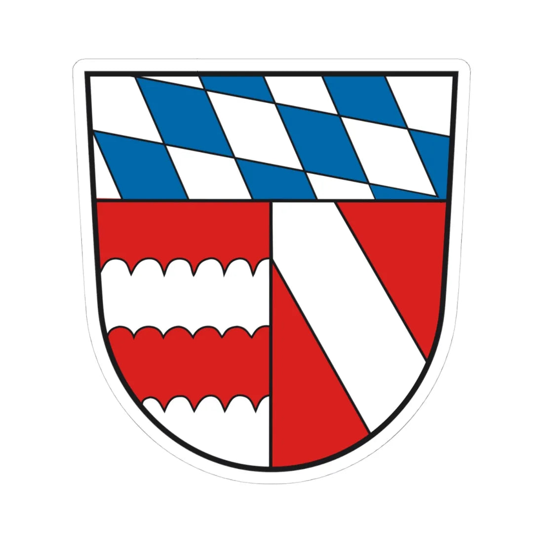 Wappen Landkreis Dingolfing (Germany) (Coat of Arms) STICKER Vinyl Kiss-Cut Decal 4 Inch White - The Sticker Space