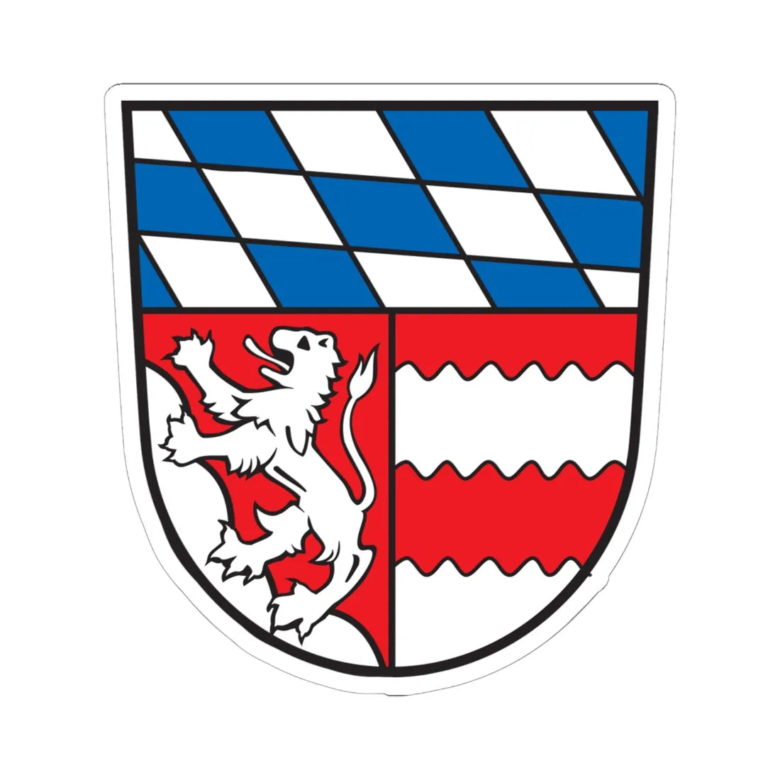 Wappen Landkreis Dingolfing-Landau (Germany) (Coat of Arms) STICKER Vinyl Kiss-Cut Decal 6 Inch White - The Sticker Space