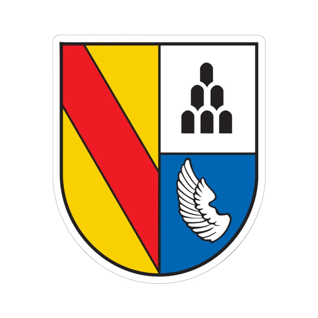 Wappen Landkreis Emmendingen (Germany) (Coat of Arms) STICKER Vinyl Kiss-Cut Decal 6 Inch White - The Sticker Space