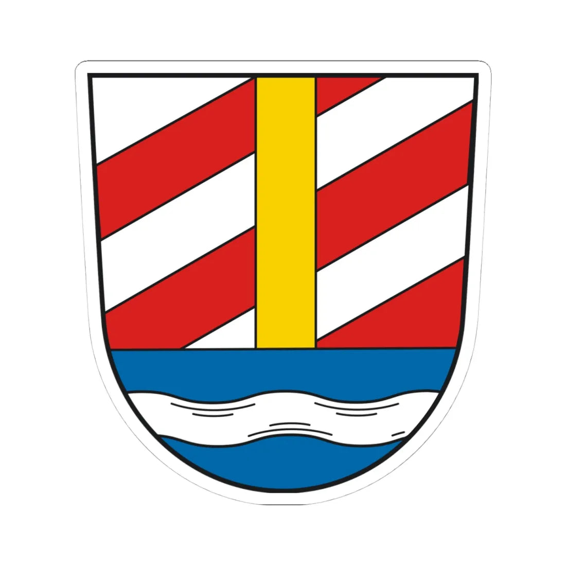 Wappen Landkreis Günzburg alt (Germany) (Coat of Arms) STICKER Vinyl Kiss-Cut Decal 4 Inch White - The Sticker Space