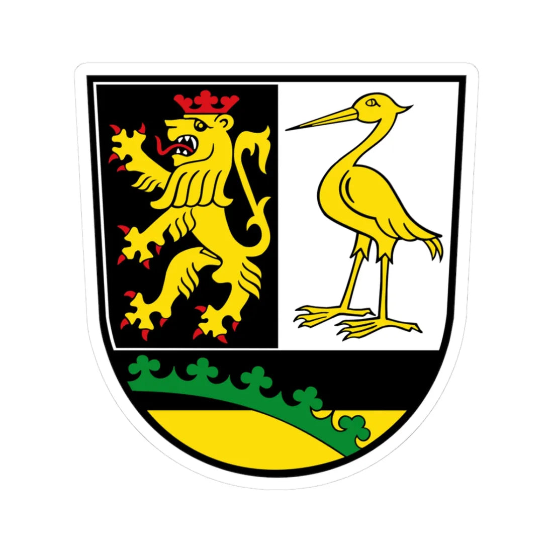 Wappen Landkreis Greiz (Germany) (Coat of Arms) STICKER Vinyl Kiss-Cut Decal 3 Inch White - The Sticker Space