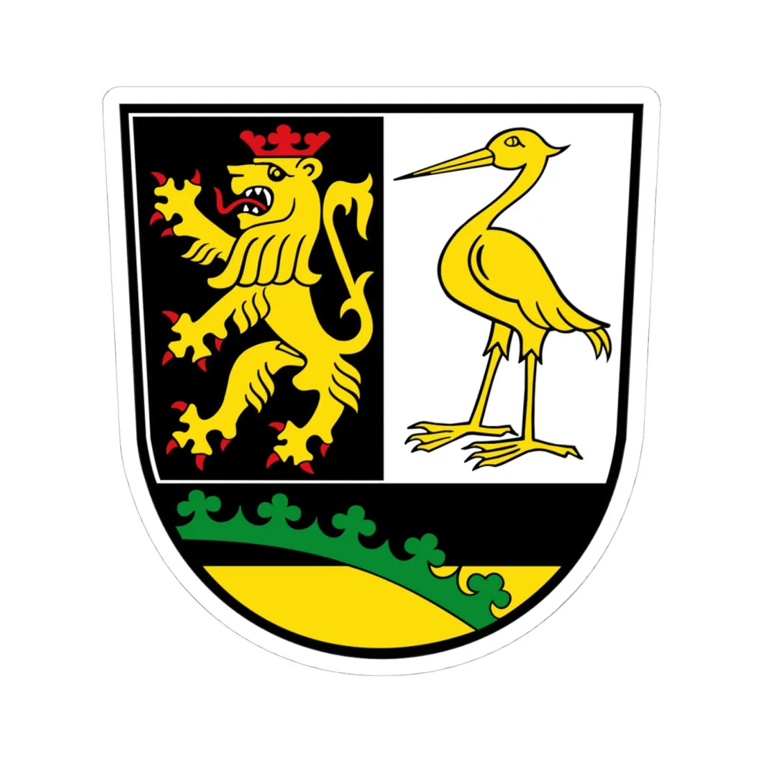 Wappen Landkreis Greiz (Germany) (Coat of Arms) STICKER Vinyl Kiss-Cut Decal 4 Inch White - The Sticker Space